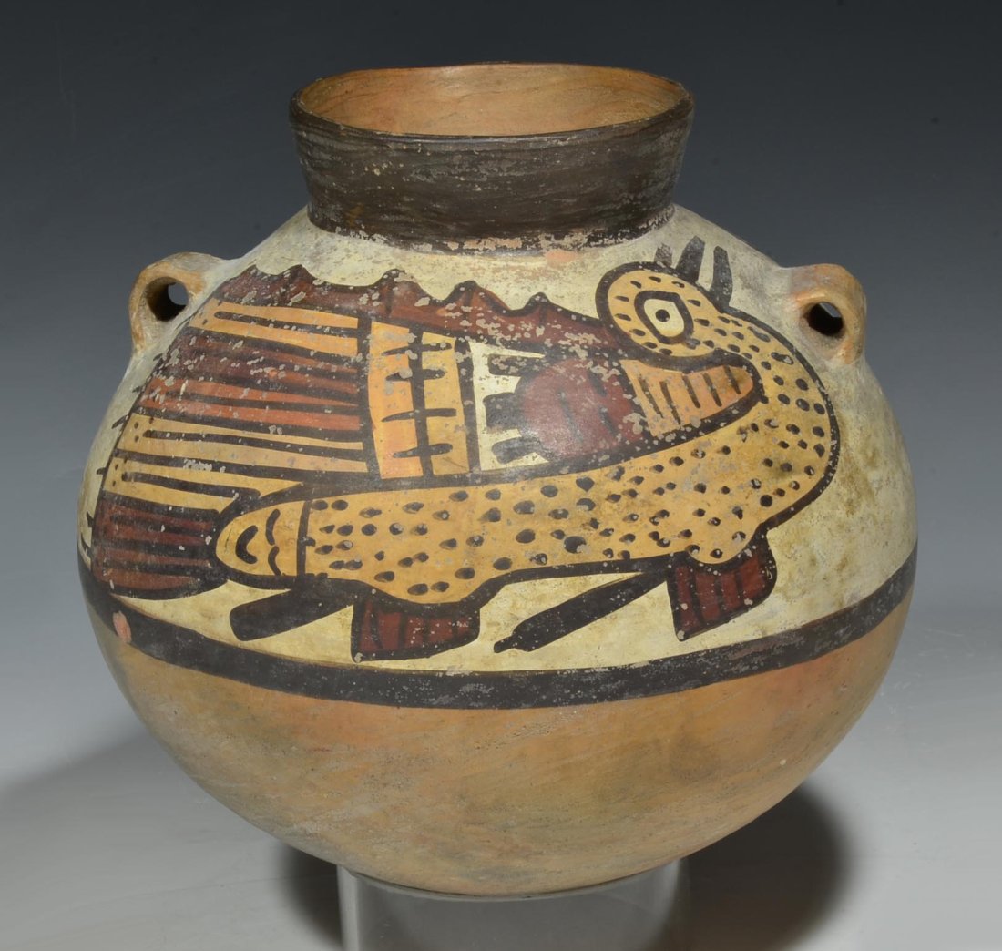Pre Columbian Nazca Polychrome Pottery Olla with Bird Motif (1 of 6)