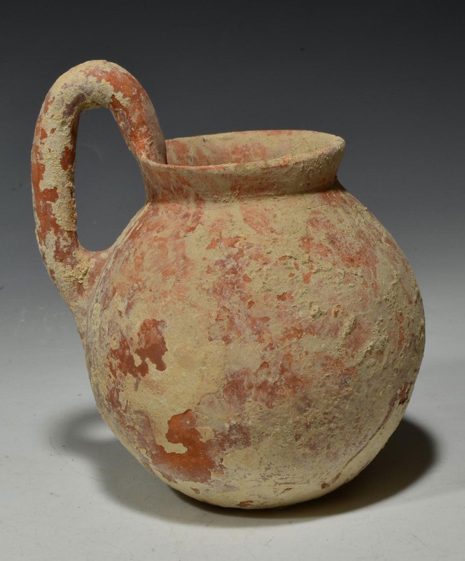 Ancient Near Eastern Chalcolithic Terracotta High Handle Jug (1 of 4)