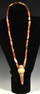 Pre Columbian Tairona Red Stone Carnelian Necklace with Coca Spoon Pendant