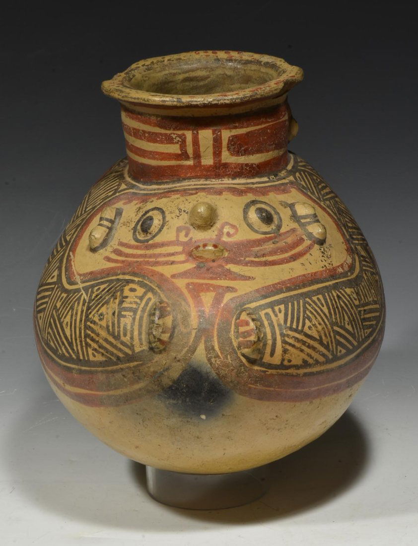 Pre Columbian Costa Rican Polychrome Pottery Figural Vessel (1 of 6)
