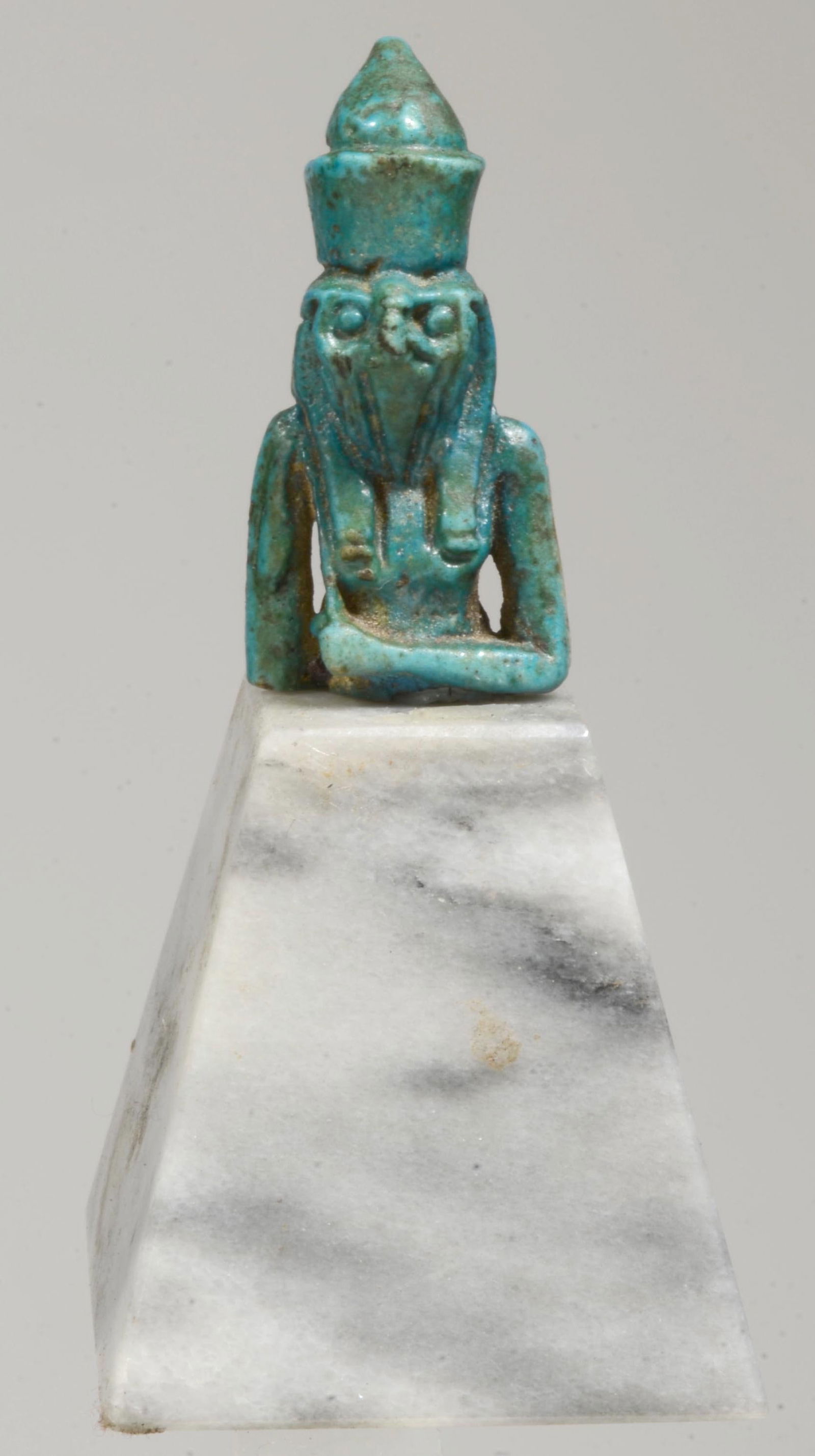 Egyptian Turquoise Faience Falcon Headed Amulet Bust of Re Horakhty (1 of 5)