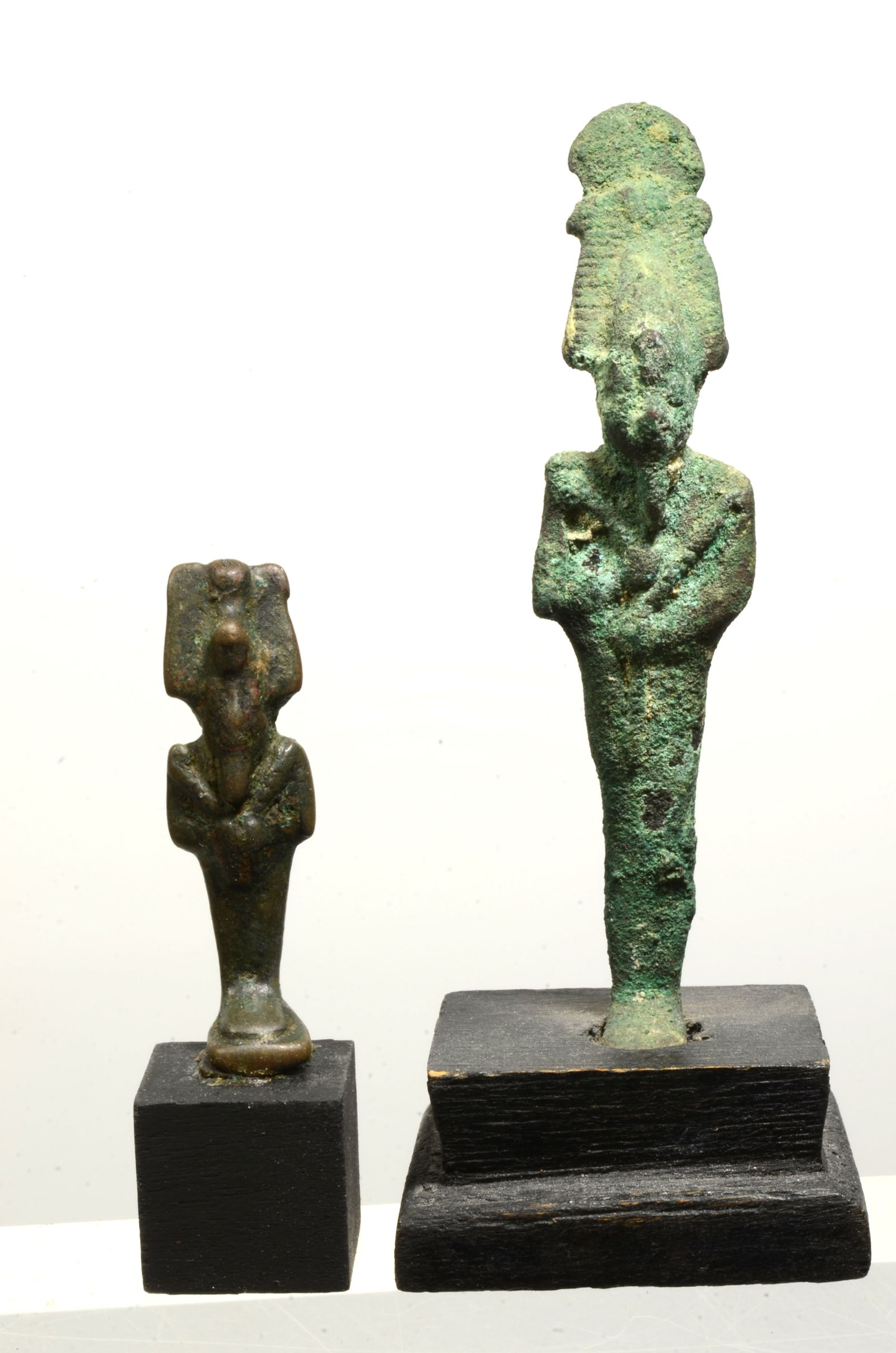 Egyptian Bronze Amuletic Pair Standing Osiris Figures (1 of 3)