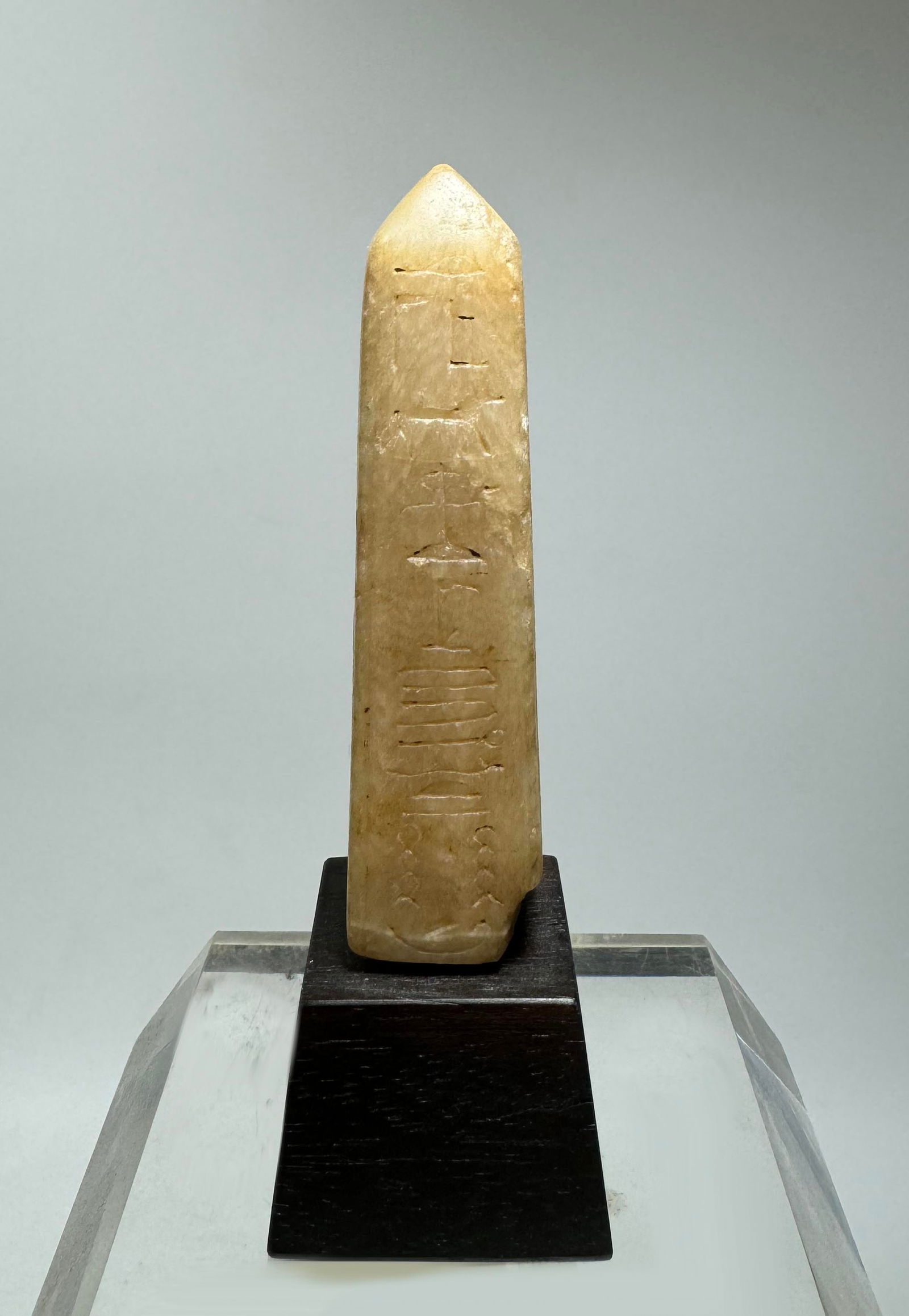 Egyptian Miniature Alabaster Obelisk Inscribed with Hieroglyphics (1 of 9)