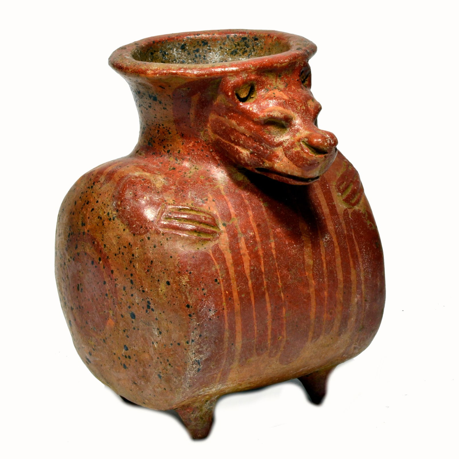 Mayan Red ware Pottery Jaguar Urn (1 of 6)