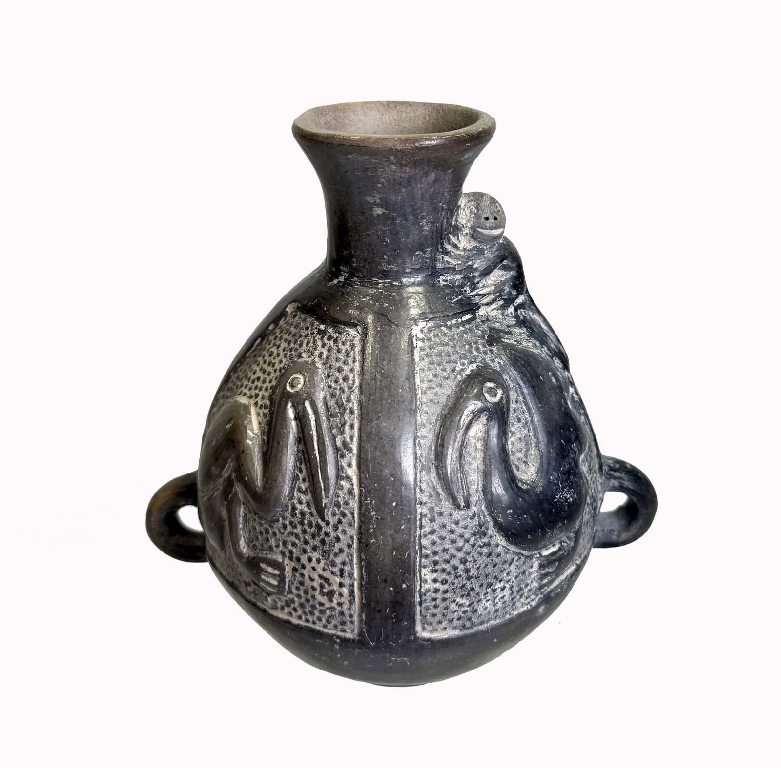 Chimu Inca Blackware Pottery Aryballos (1 of 8)