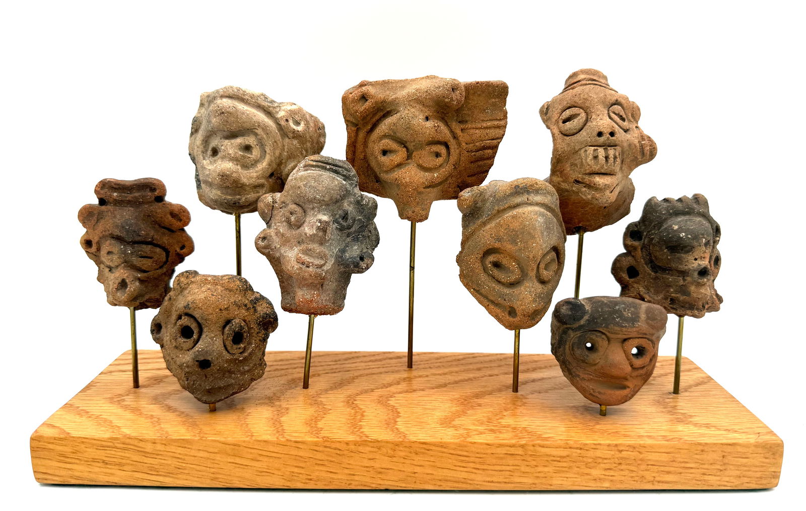 Taino Pottery "Adorno" Heads (9) (1 of 2)