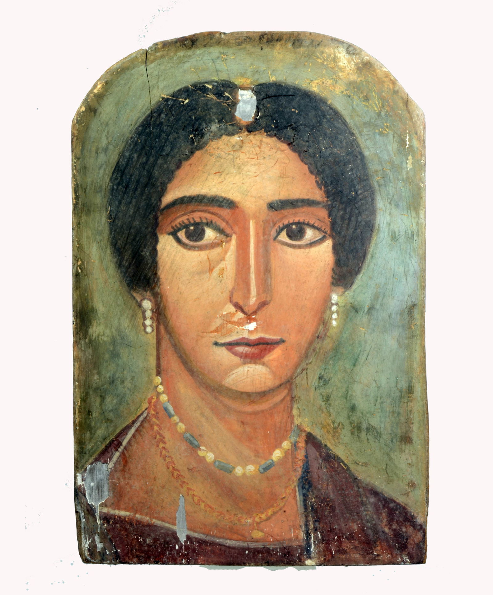 Roman Egyptian Fayum Style Female Portrait Painting (1 of 3)