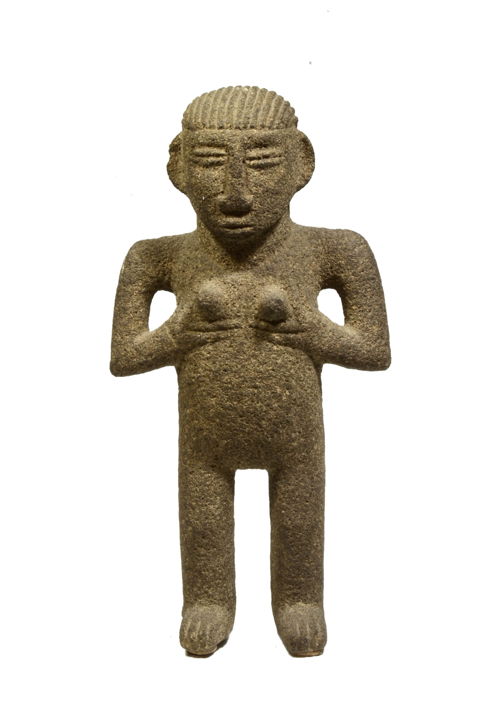 Costa Rican Abstract Carved Volcanic Stone Female Figure (1 of 6)