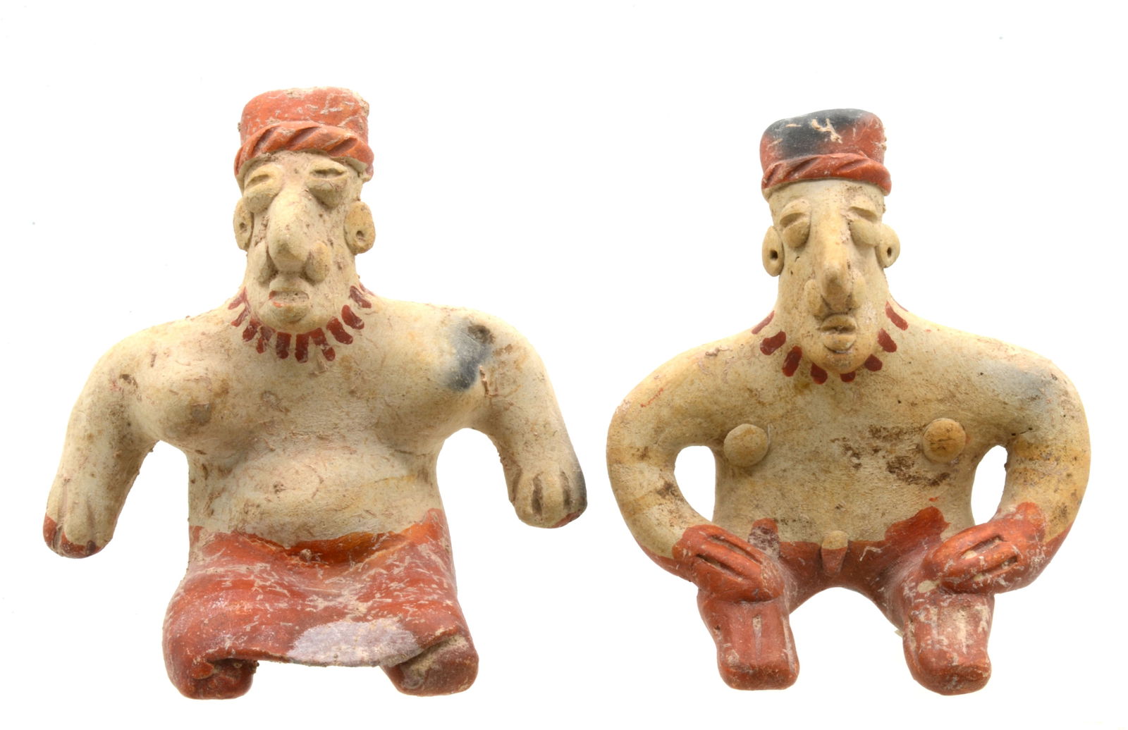 Pre Columbian Jalisco Pottery Seated Male and Female Matched Couple (1 of 4)