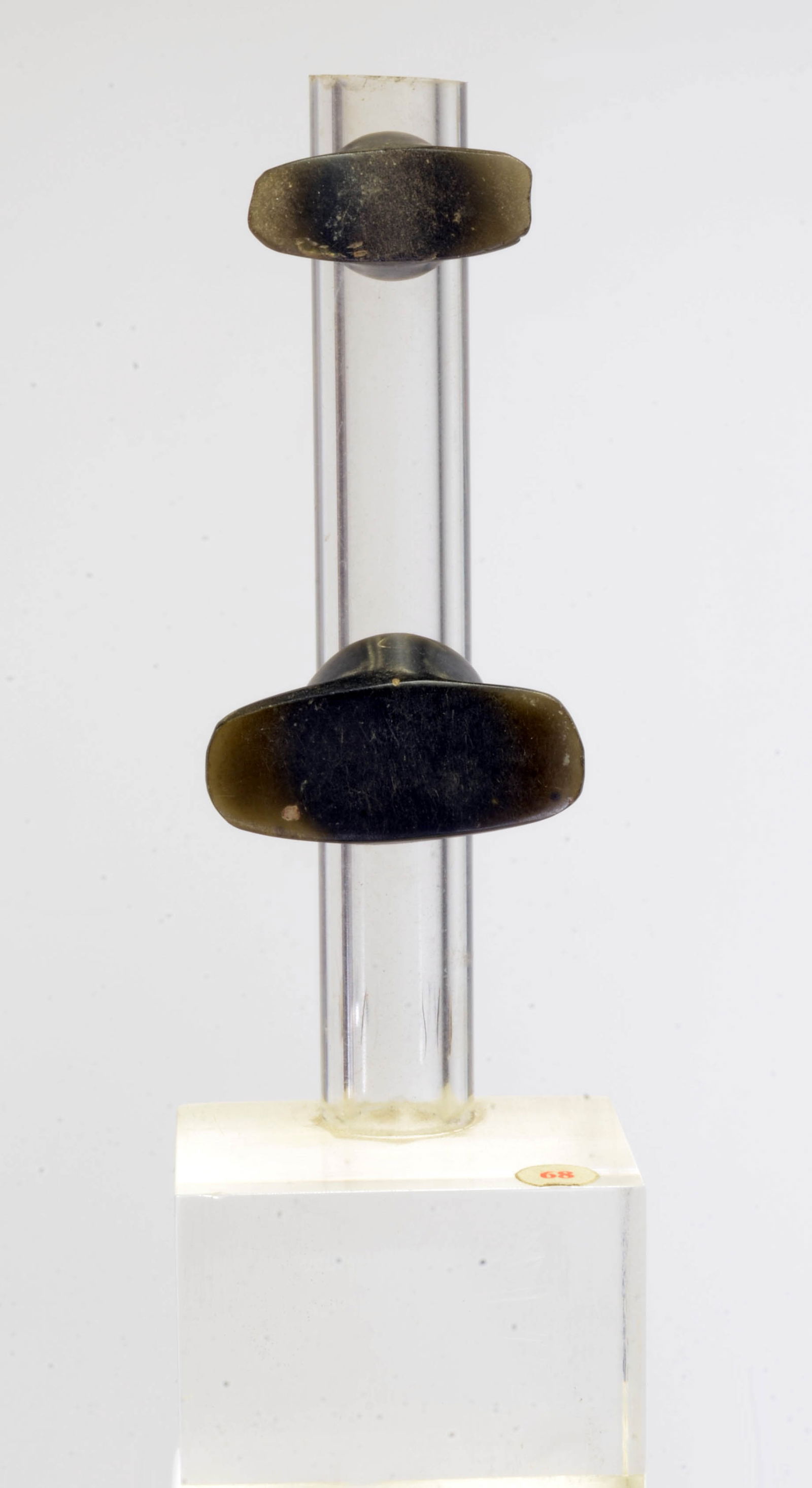 Pair Pre Columbian Maya Obsidian Lip Plugs Labrets for Adornment (1 of 4)