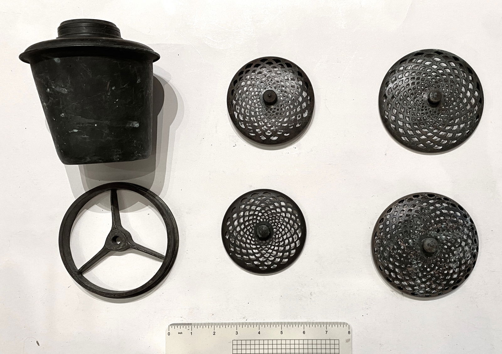 Tiffany Studios attribution collection of 6 lamp parts (lot number 2) (1 of 19)