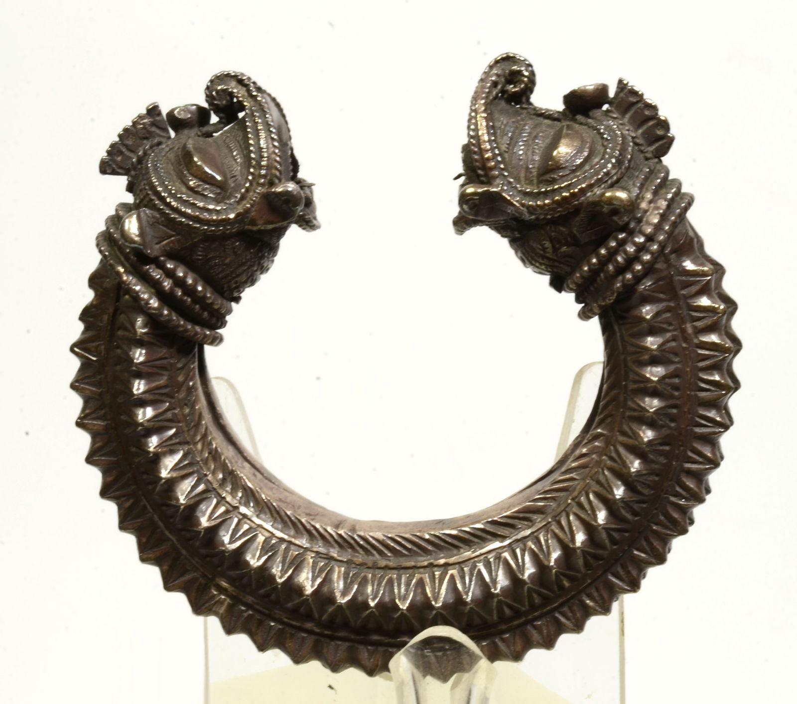 India Double-headed Silver Dragon Ankle Bracelet (1 of 6)