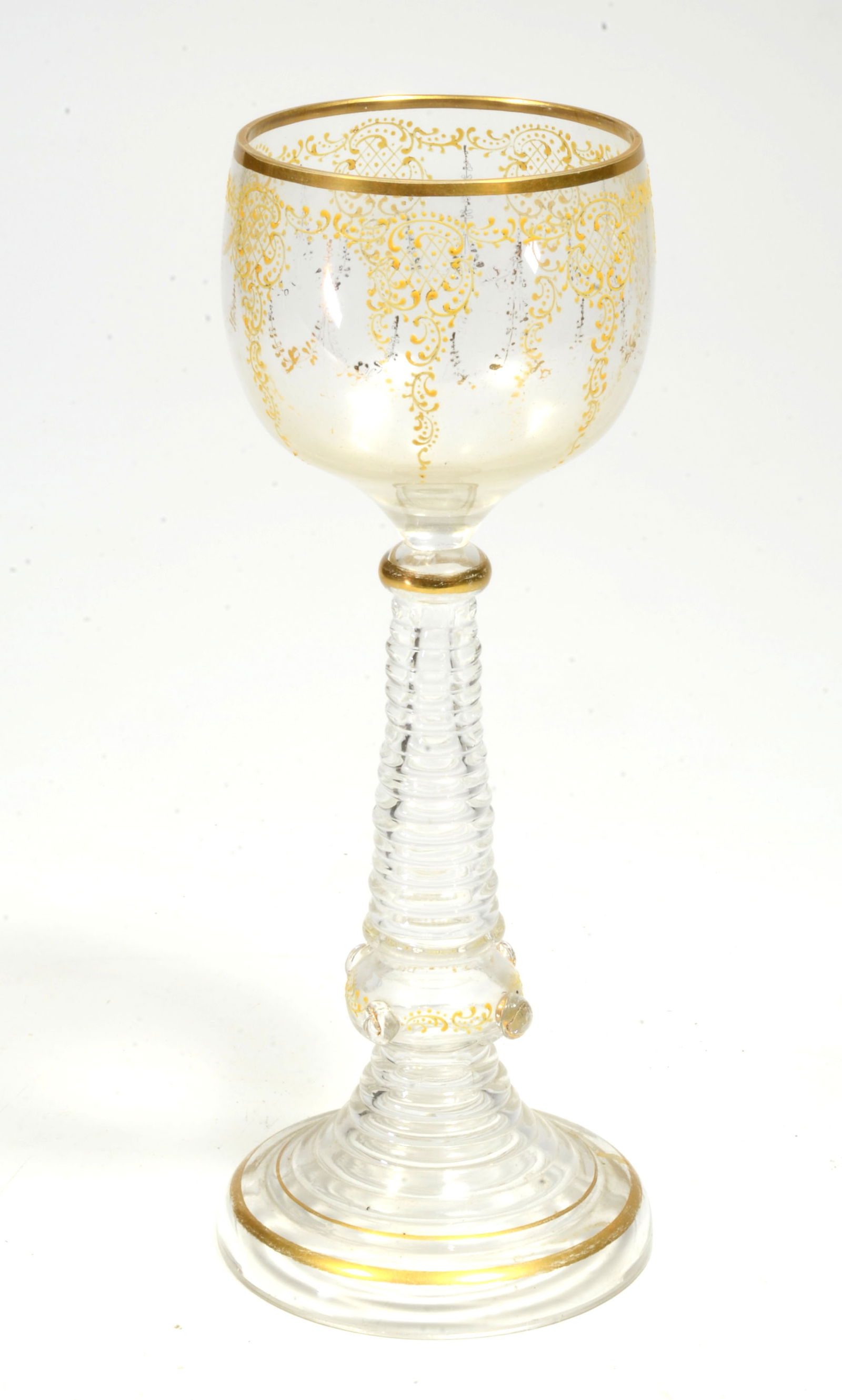Ornate Renaissance 16th or 17th Century Venetian Glass Goblet (1 of 6)