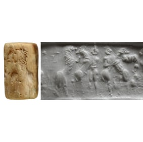 Old Babylonian Mythological Carved Scene Cylinder Seal