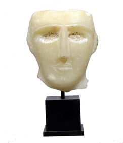 South Arabian Abstract Alabaster Head