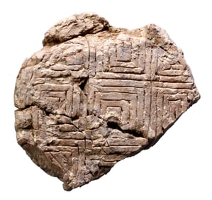 Old Babylonian Cuneiform Mathematical Diagram Tablet
