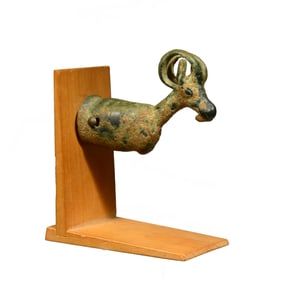 Ancient Persian Luristan Bronze Whetstone Animal Figural Handle