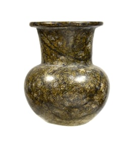 Egyptian Serpentine Stone High Neck Cosmetic Jar