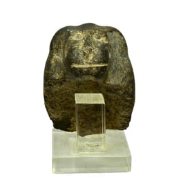 Egyptian Basalt Stone Baboon Head