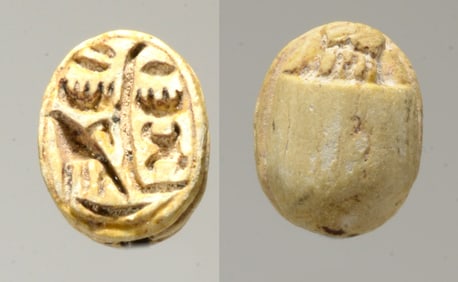 Egyptian White Steatite Scarab for Tuthmosis III