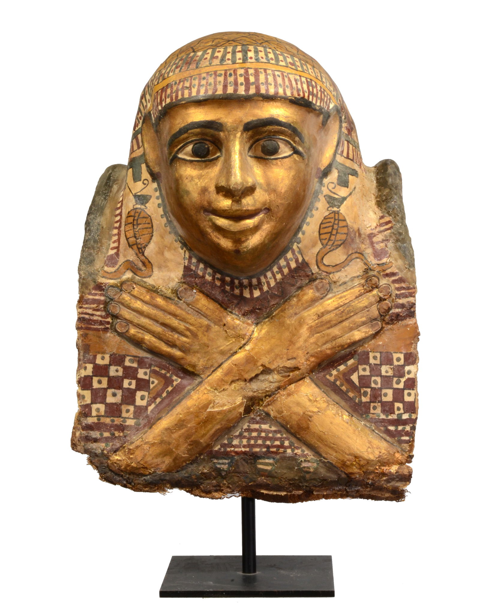 Egyptian Gilt Cartonnage Sarcophagus Mask