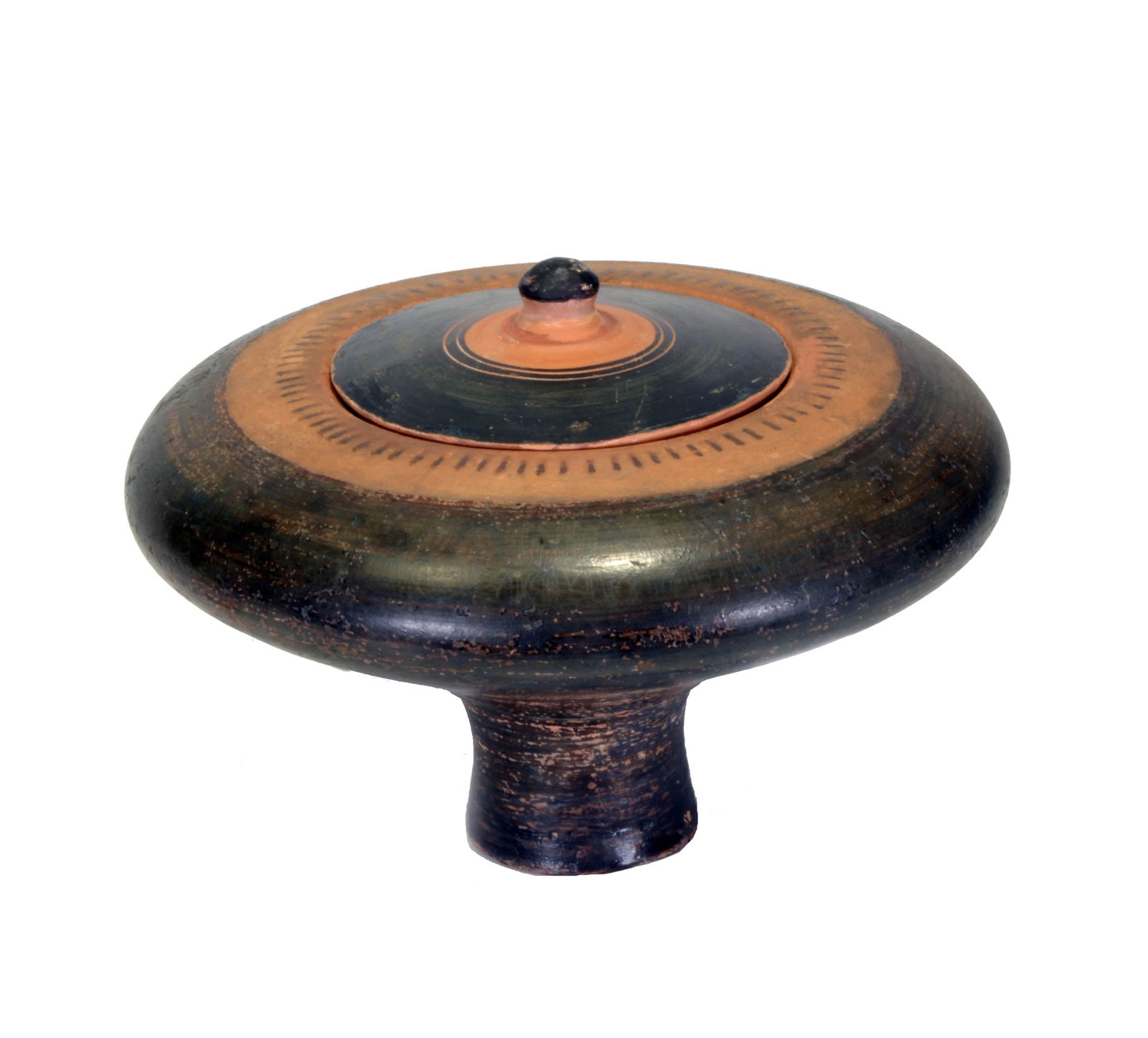 Rare Attic Black Figure Lidded Exaleiptron or Plemocho (1 of 8)