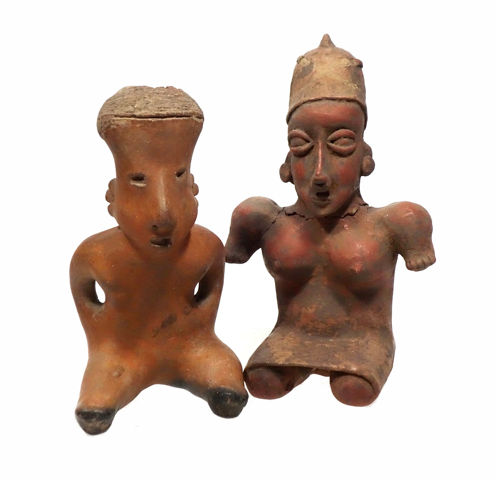 Pre Columbian Nayarit  Seated Figures (2) (1 of 4)