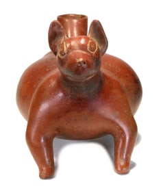 Fat Colima Pottery Redware Dog