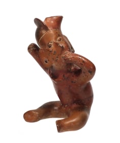 Colima Pottery Seated Redware Shaman