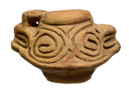 Taino Pottery Effigy Vessel with Adorno