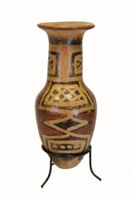 Pre Columbian Narino Wax Resist Polychrome Pottery Vessel