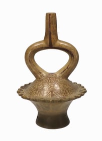 Moche Pottery Fine Line Elaborate Saucer Vessel