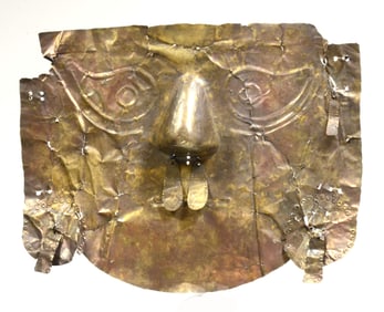 Lambayeque Style Gilt/Silver Repousse Mask