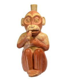 Moche STYLE Pottery Monkey Stirrup Vessel