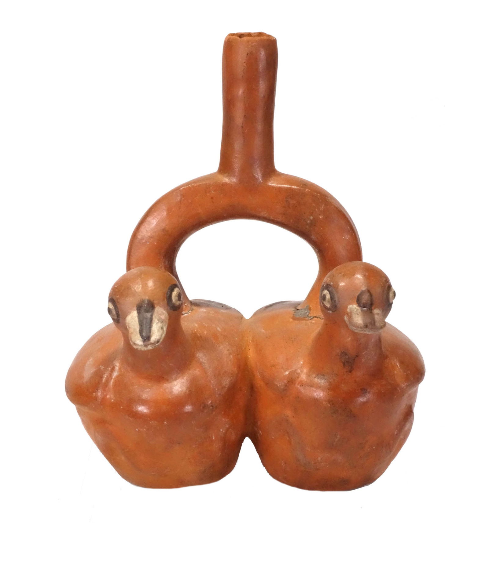 Inca Double Bird Headed Spouted Pottery Vessel (1 of 5)