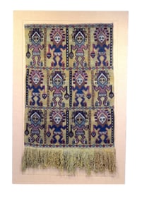 Good Size Chancay Textile Panel with 12 warriors