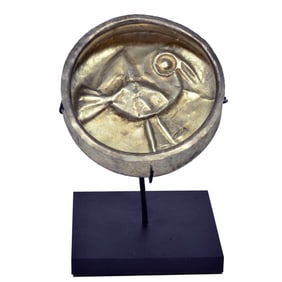 Impressive Ica Silver Bowl with Repousse Bird