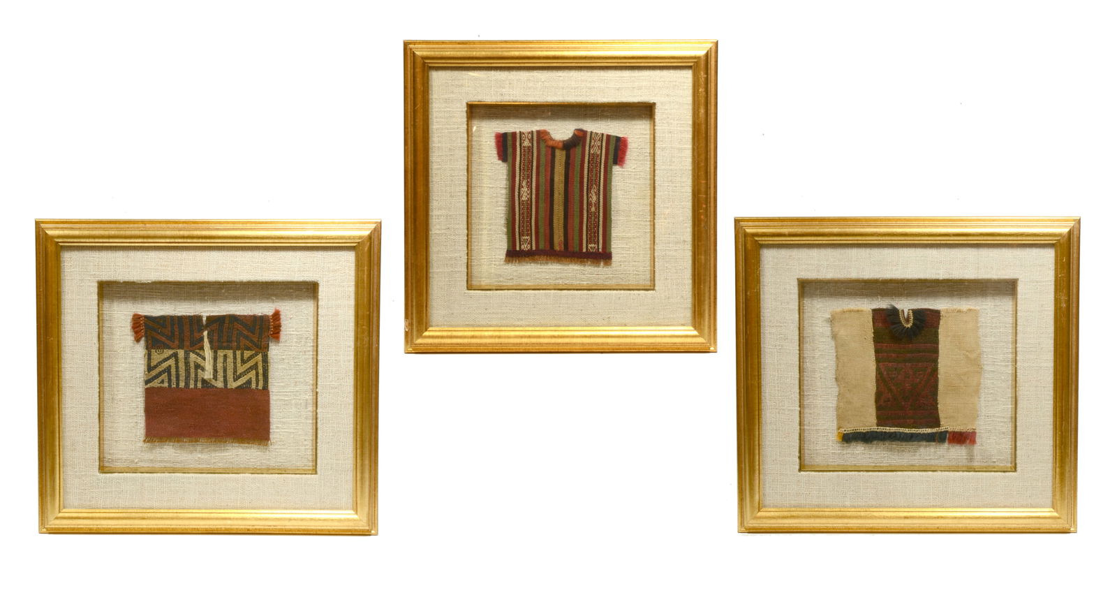 Three Framed Inca Textile Ponchitos (1 of 4)