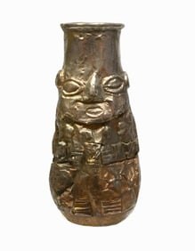 Lambayeque Style Silver Repousse Kero