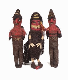 Three Chancay  Woven Textile Dolls