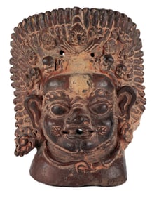 Nepalese Terracotta Mask of Bhairava