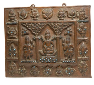 Nepalese Copper Repousse Plaque