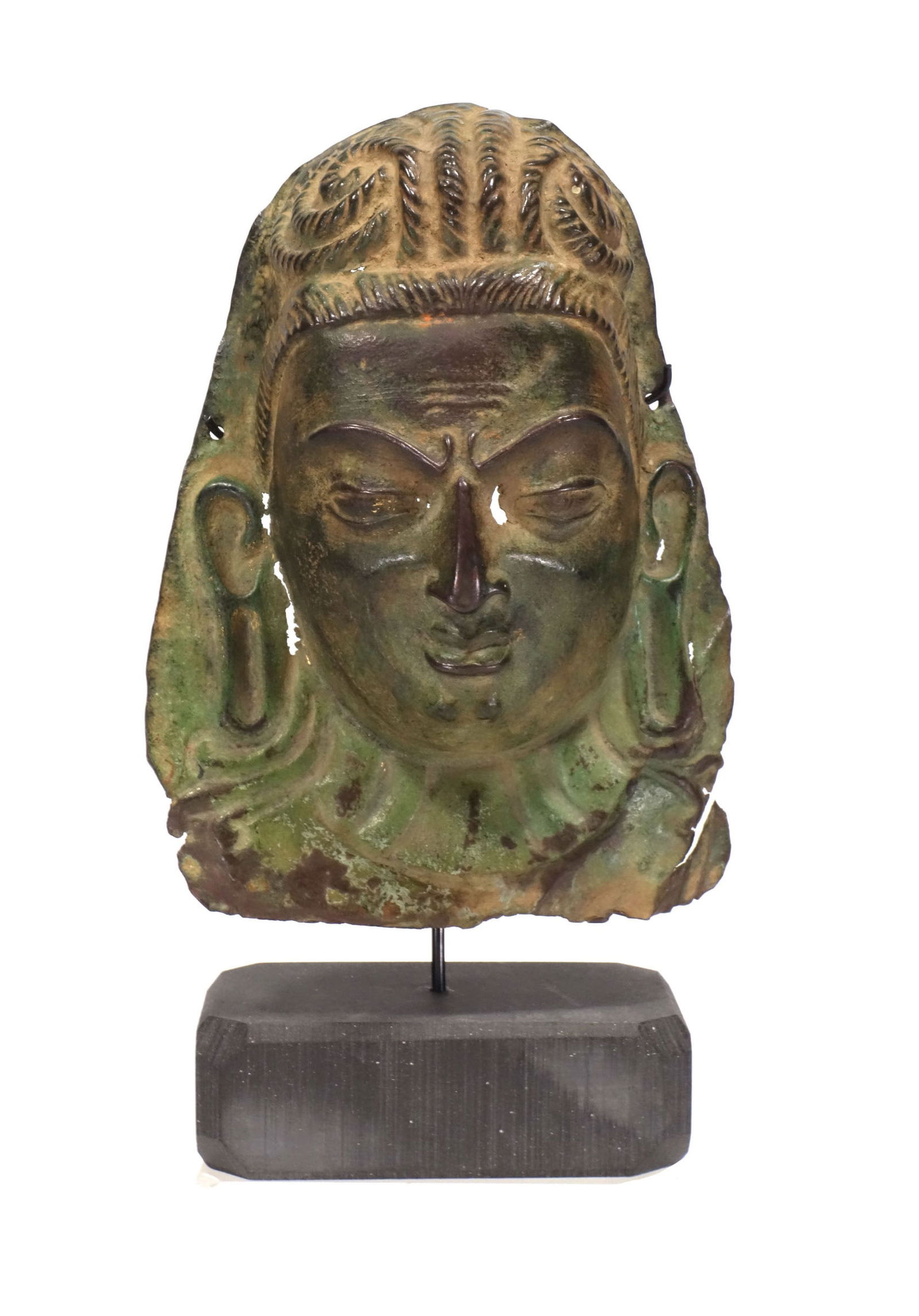 India Bronze Plaque Of a Goddess Head (1 of 5)
