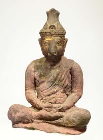 Indonesian Majapahit Pottery Seated deity