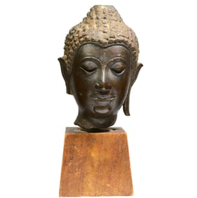 Thai Chien Sen Bronze Head of  Buddha
