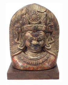 Nepalese Stone Stele Head of Bhairava