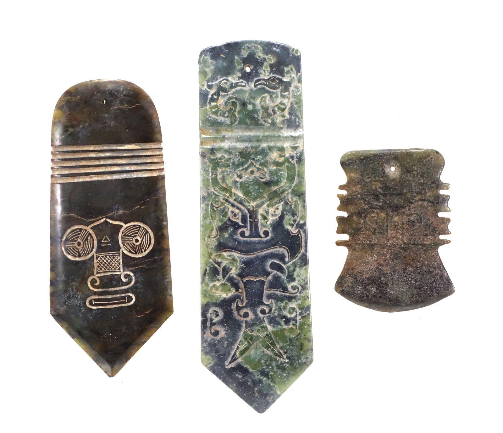 Chinese Jade Votive Axe Blades (3) (1 of 4)