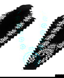 Native American Navajo Squash Blossom Silver turquoise Necklace