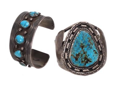 Native American Navajo Silver turquoise Bracelets (2)