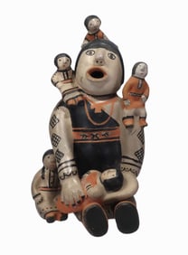 Cochiti Puebo Mother and Five Children storyteller